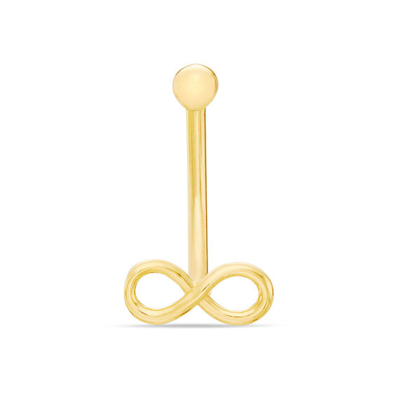 016 Gauge Curved Barbell with Infinity Symbol in 10K Gold