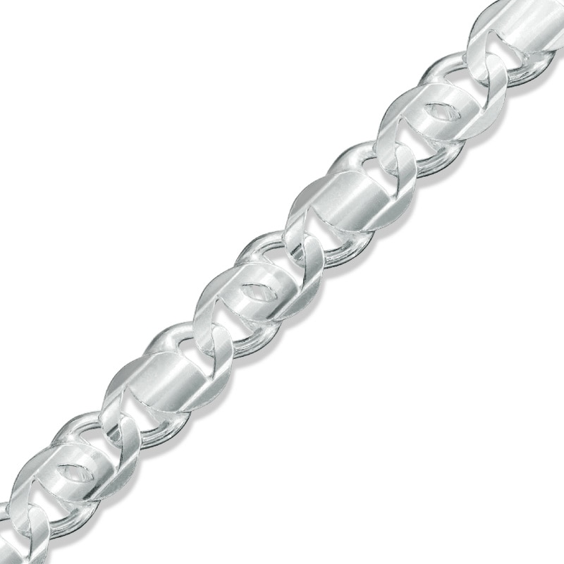 Main Image 1 of 180 Gauge Concave Figaro Chain Bracelet in Sterling Silver - 9&quot;