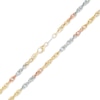 Thumbnail Image 0 of 10K Tri-Tone Gold Bonded Sterling Silver 060 Gauge Fashion Link Chain Necklace - 18"