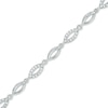 Thumbnail Image 0 of Cubic Zirconia Marquise Link Bracelet in Sterling Silver - 7.25"