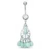 Thumbnail Image 0 of 014 Gauge Green Acrylic Chandelier Dangle Belly Button Ring in Stainless Steel with Cubic Zirconia