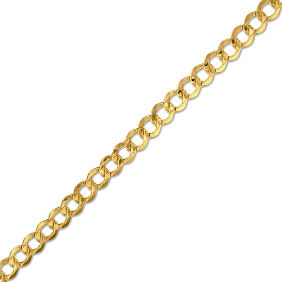 080 Gauge Beveled Curb Chain Bracelet in 10K Gold - 7.5"