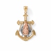 Thumbnail Image 0 of Small Anchor Crucifix Necklace Charm in 10K Tri-Tone Gold