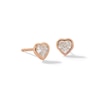 Thumbnail Image 1 of 4mm Heart-Shaped Cubic Zirconia Solitaire Stud Earrings in 10K Rose Gold