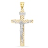 Thumbnail Image 0 of Mesh Crucifix Necklace Charm in 10K Solid Two-Tone Gold