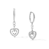 Thumbnail Image 1 of Cubic Zirconia Double Hearts Dangle Drop Earrings in Solid Sterling Silver