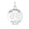 "My Family, My Love" Family Tree Disc Bracelet Charm in Sterling Silver