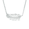 Thumbnail Image 0 of Sideways Feather Necklace in Sterling Silver - 16"