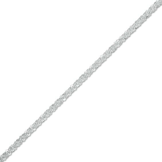 Adjustable 030 Gauge Diamond-Cut Rolo Chain Anklet in Sterling Silver