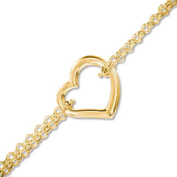 heart anklet 10k yellow gold