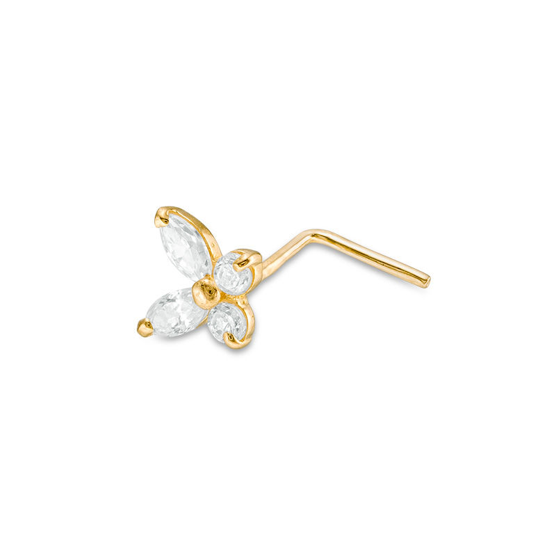 Gold butterfly deals nose stud