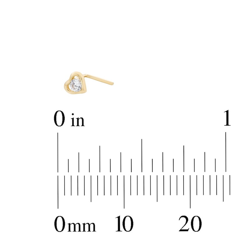 Main Image 5 of 14K Solid Gold CZ Three Piece Nose Stud Set - 24G 1/4&quot;