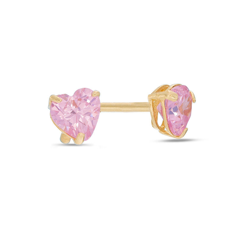 Rose Gold Earrings 14K Rose Gold Studs Screw Back Earrings Clear CZ Studs Earrings  Girls Gold Earrings Womens Rose Gold Earrings 