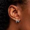 Thumbnail Image 4 of Heart Stud Earrings in 10K Hollow Gold