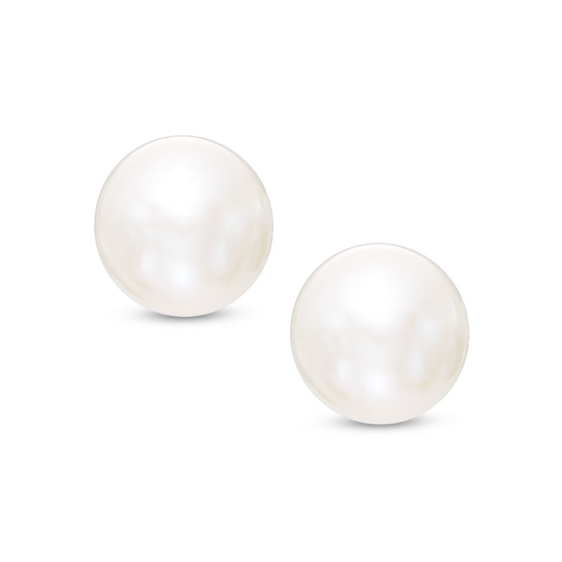 8mm cultured pearl stud earrings