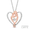 Thumbnail Image 1 of Diamond Accent Heart-Shaped Motherly Love Pendant in Sterling Silver and 14K Rose Gold Plate