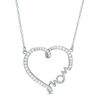 Thumbnail Image 1 of Cubic Zirconia &quot;mom&quot; Heart Necklace in Sterling Silver