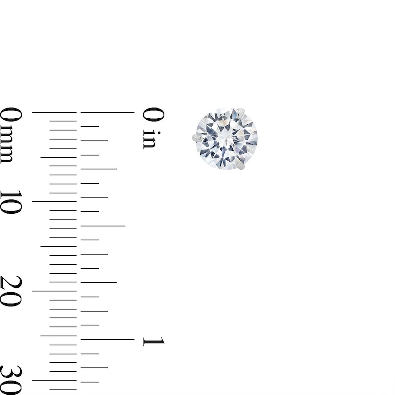 Main Image 3 of 7mm Cubic Zirconia Solitaire Stud Earrings in 14K White Gold