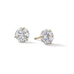 7mm Cubic Zirconia Solitaire Stud Earrings in 14K Gold