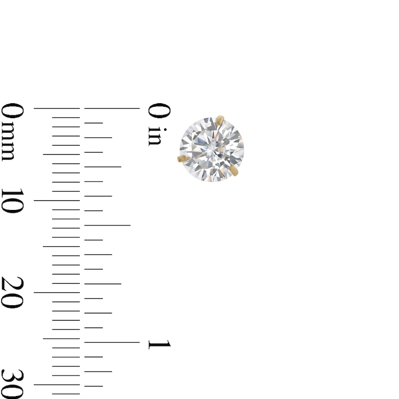 Main Image 3 of 7mm Cubic Zirconia Solitaire Stud Earrings in 14K Gold