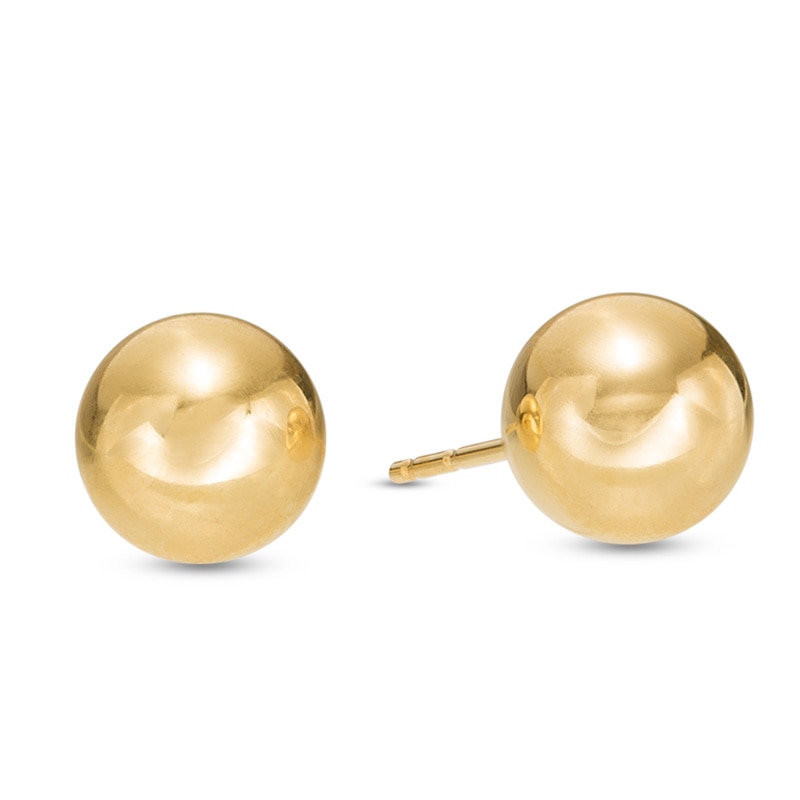 3mm Ball Stud Piercing Earrings in 14K Solid Gold - Short Post