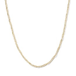 Made in Italy Child's 035 Gauge Singapore Chain Necklace in 14K Hollow Gold - 15&quot;