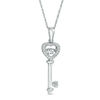 Thumbnail Image 1 of Diamond Accent Heart-Top Key Pendant in Sterling Silver