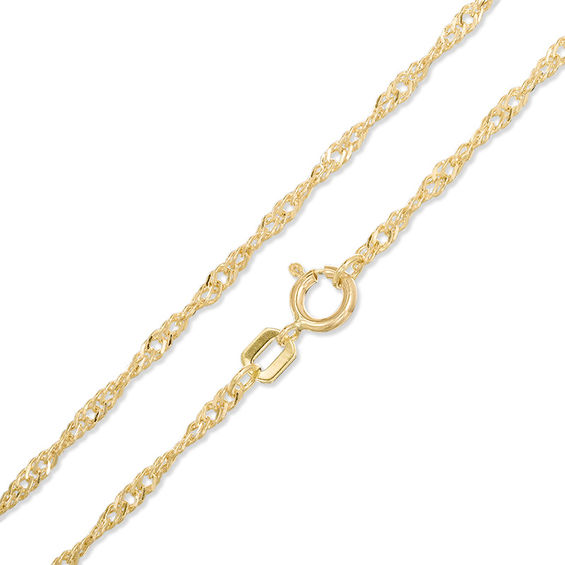 035 Gauge Singapore Chain Necklace in 10K Gold - 18"