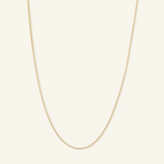 050 Gauge Box Chain Necklace in 14K Solid Gold