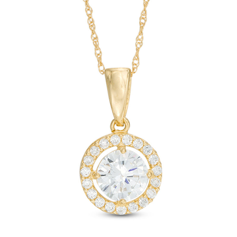 10k gold cubic zirconia necklace