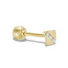 Thumbnail Image 0 of 018 Gauge Cubic Zirconia Square Cartilage Barbell in 14K Gold