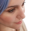 Thumbnail Image 2 of 14K Semi-Solid and Hollow Gold CZ and Simulated Blue Opal Three Piece Nose Ring Set - 22G