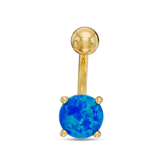 Blue opal sale belly button ring