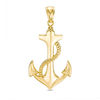 Thumbnail Image 0 of Anchor with Rope Necklace Charm in 10K Gold