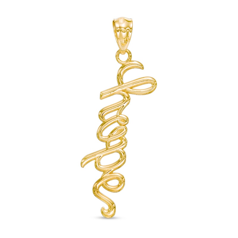 Main Image 1 of Cursive &quot;hope&quot; Necklace Charm in 10K Gold