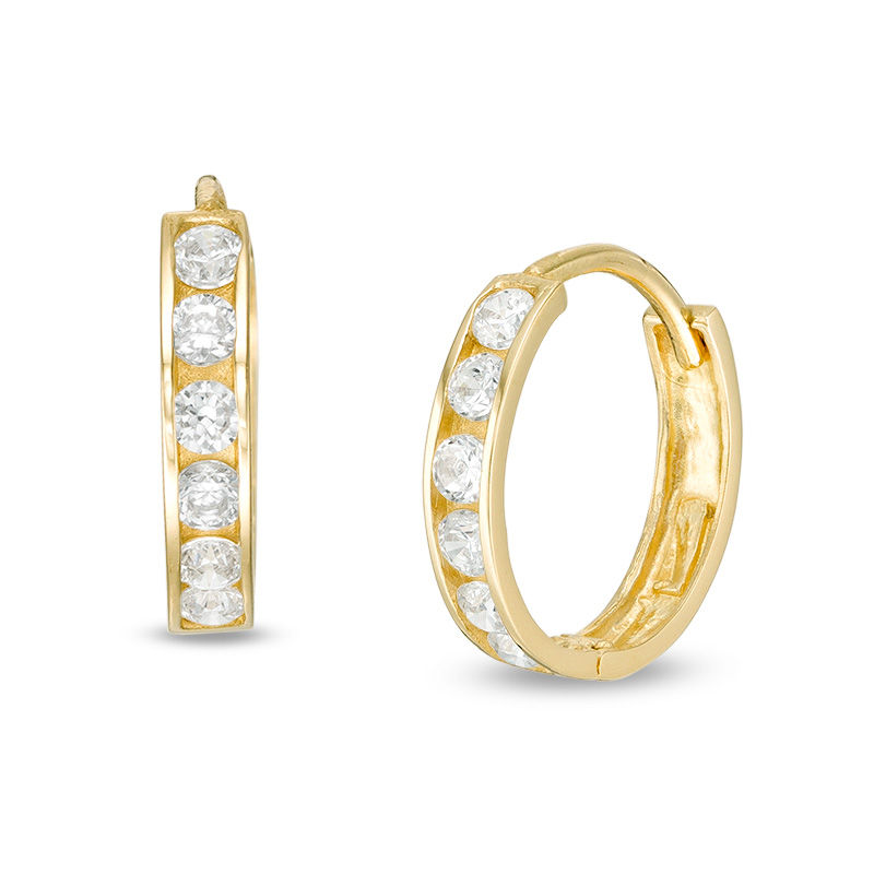 Dieci 10K Gold Cubic Zirconia Captured Stone Crossover Hoop Earrings -  9810582 | HSN
