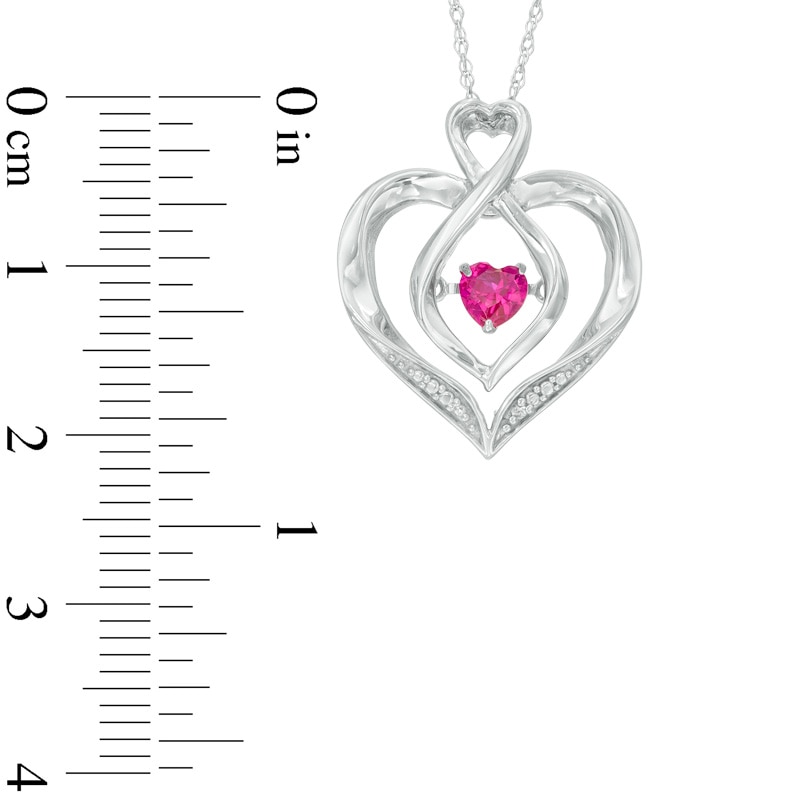 4mm Lab-Created Ruby and White Sapphire Infinity Heart Pendant in Sterling Silver