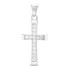 Thumbnail Image 1 of Cubic Zirconia Cross Necklace Charm in Solid Sterling Silver