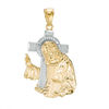 Thumbnail Image 0 of Praying Jesus with Diamond-Cut Cross Two-Tone Necklace Charm in 10K Gold