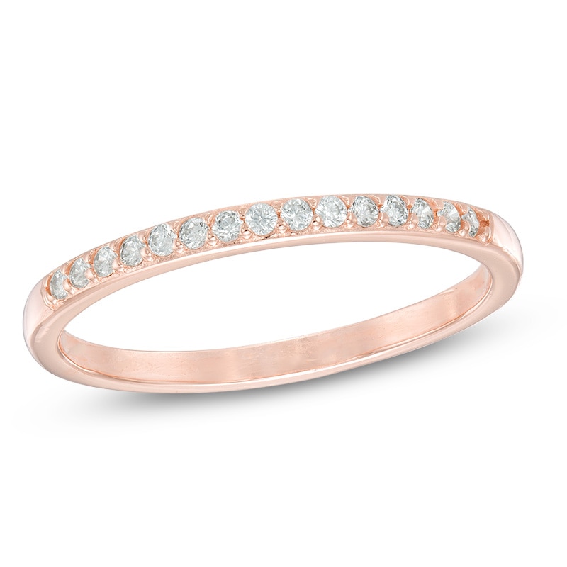 Rose Gold Cubic Zirconia 5 Band Ring Stack, Jewelery
