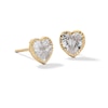 Thumbnail Image 1 of 6mm Heart-Shaped Cubic Zirconia Solitaire Stud Earrings in 14K Rose Gold