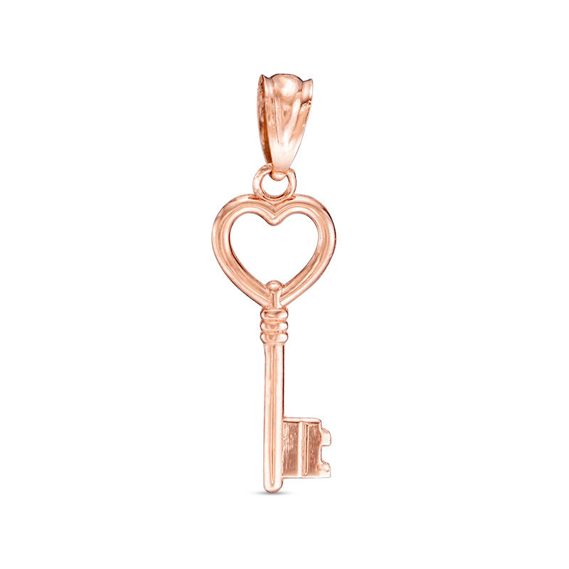 Main Image 1 of Heart Top Key Charm in 10K Rose Gold