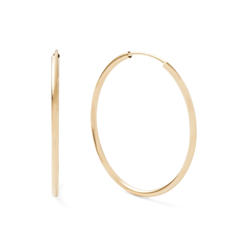 Continuous Hoop Earrings 14K Yellow Gold 30mm
