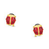 Thumbnail Image 1 of Child's Red and Black Enamel Ladybug Stud Earrings in 14K Gold