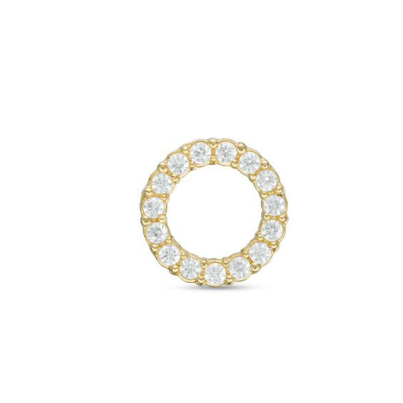 Cubic Zirconia Open Circle Stud Singlet in 10K Gold