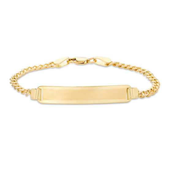 Child's 080 Gauge Curb Chain ID Bracelet in 10K Gold - 5"