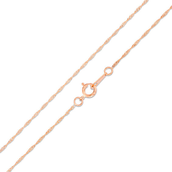 017 Gauge Singapore Chain Necklace in 10K Rose Gold - 18"
