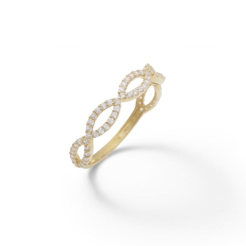 Main Image 5 of Cubic Zirconia Loose Braid Ring in 10K Gold