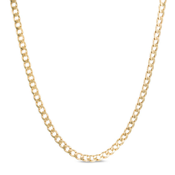 080 Gauge Hollow Curb Chain Necklace in 10K Gold - 24"