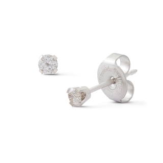 12mm Cubic Zirconia Solitaire Stud Earrings in 10K Gold